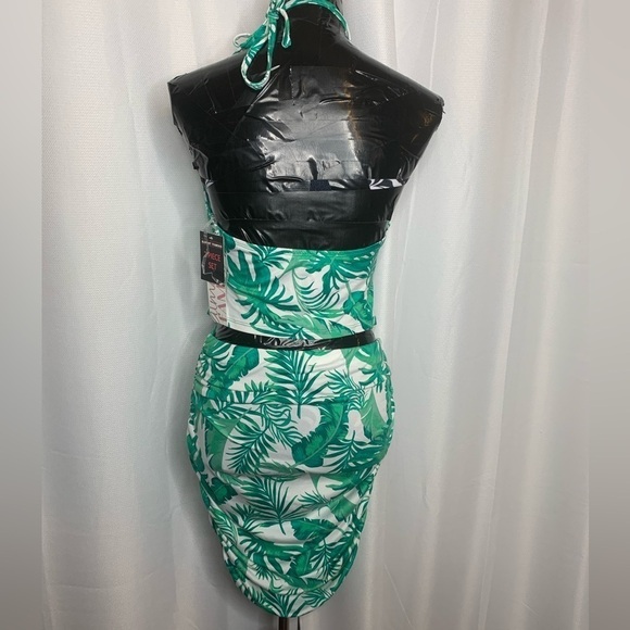 TROPICAL Ruched Ring Halter Top and Skirt - Picture 7 of 8